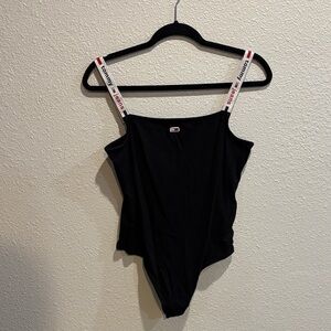 Tommy Hilfiger Black Bodysuit with Logo Straps